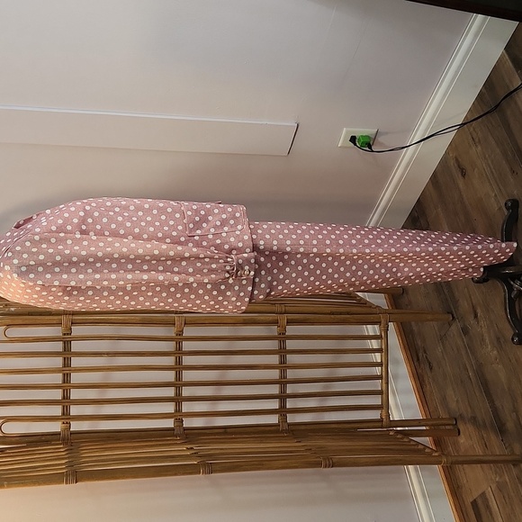 Vintage handmade pant set mauve and white polka dots dagger collar - Picture 9 of 13